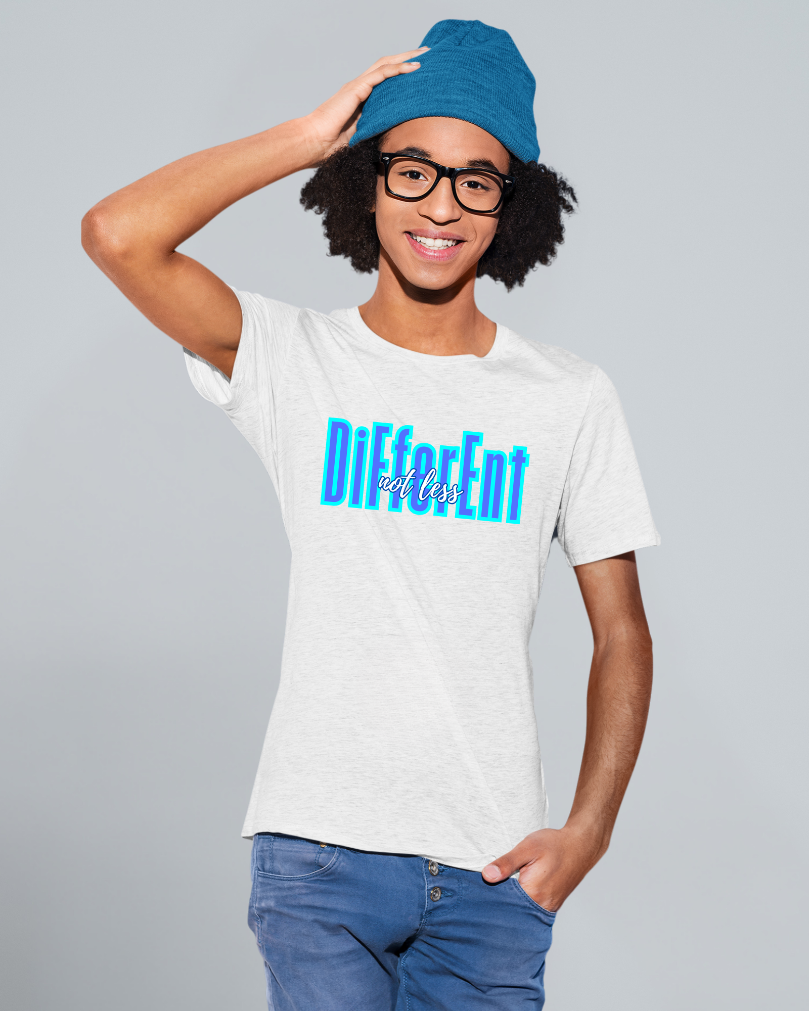 Different, Not Less Tee- Blue
